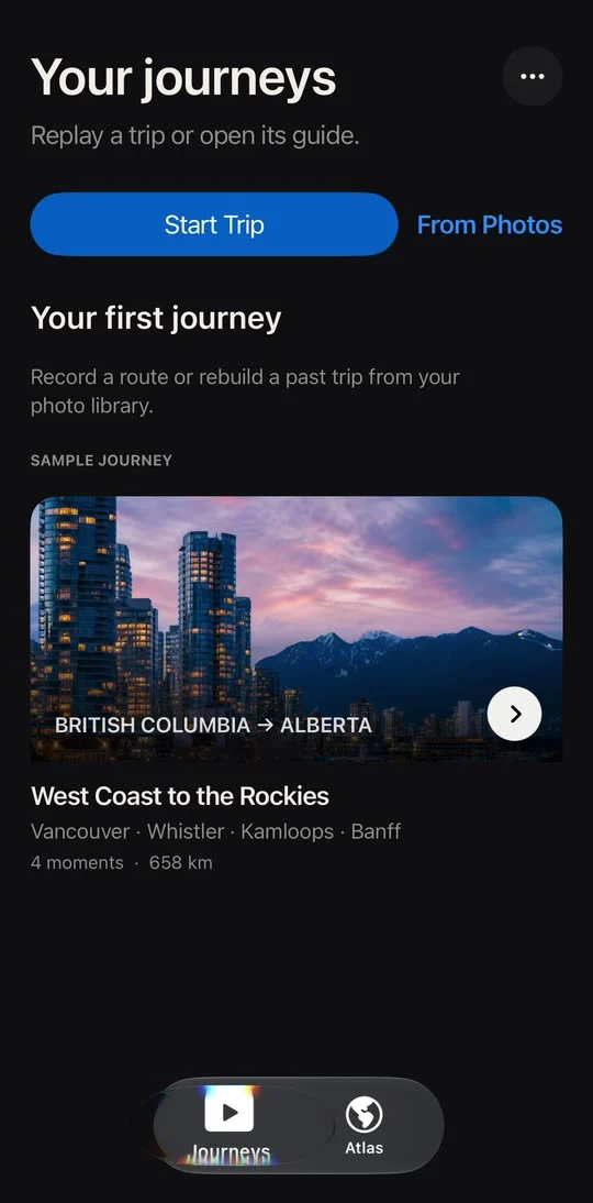 AnnoSceneで旅を再生する実際のiPhone画面